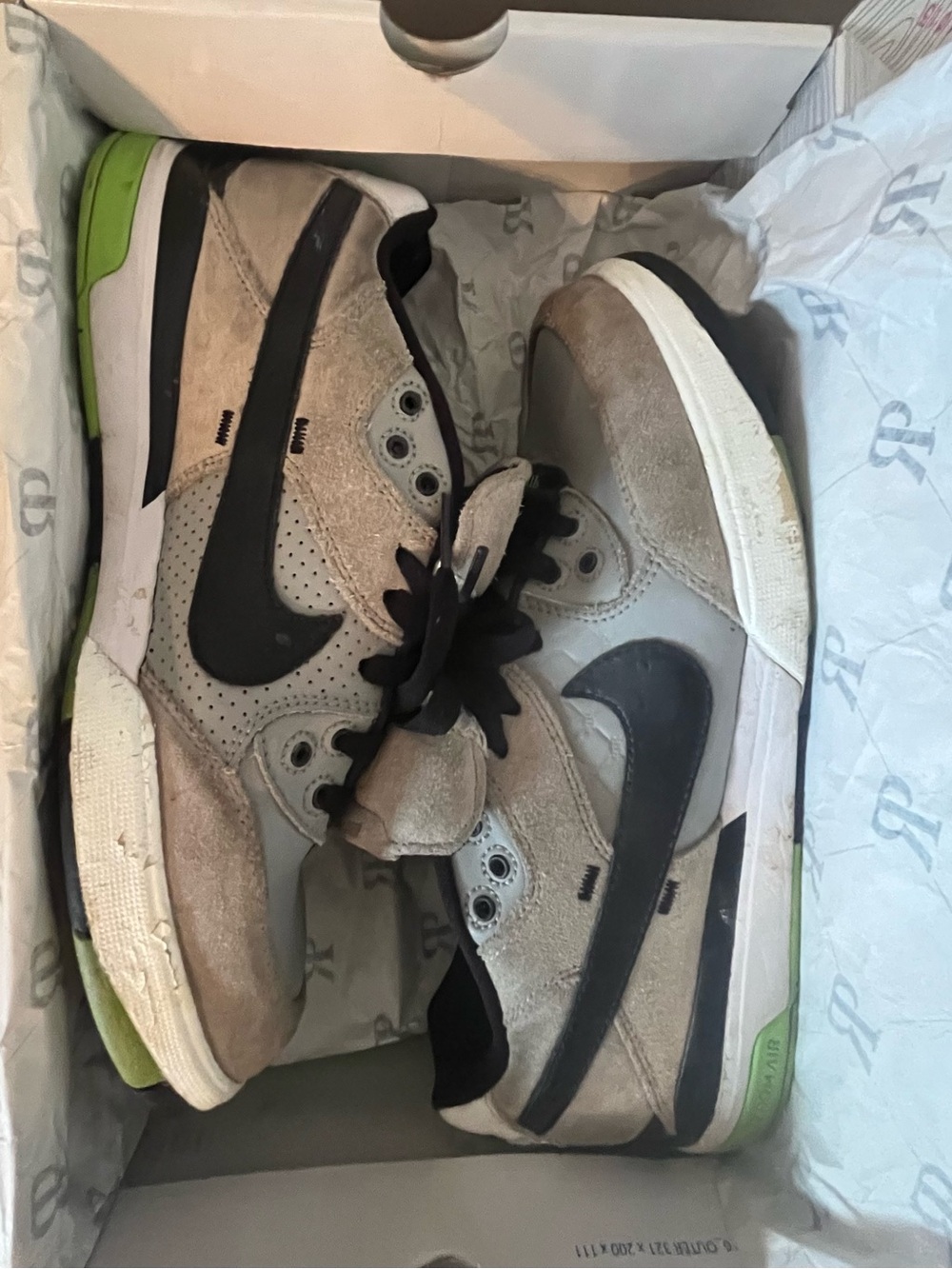 RARE Nike SB Zoom Paul Rodriguez 3 P-Rod Silver Green Skate Shoes 8.5